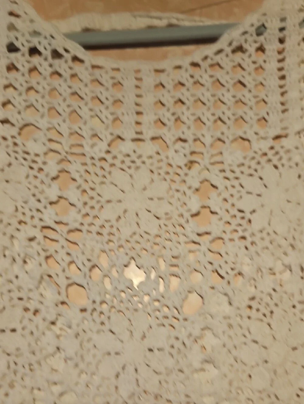 Free People Ivory Crochet Floral Openwork Sweater